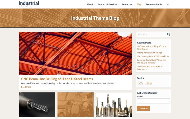 Industrial Blog HubSpot Theme